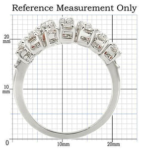 0W241 Rhodium Brass Ring with AAA Grade CZ in Clear