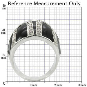 0W355 Rhodium Brass Ring with AAA Grade CZ in Clear