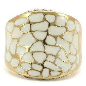 0W379 Gold Brass Ring with Top Grade Crystal in Clear