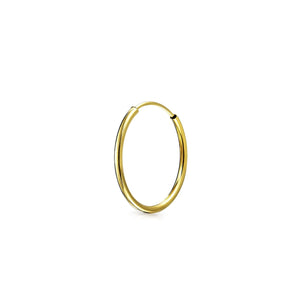 Lightweight 14K Gold Ear Hoop Helix Cartilage Conch Daith Earring - Joyeria Lady