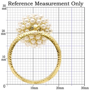 1W060 Gold Brass Ring with Synthetic in Citrine Yellow