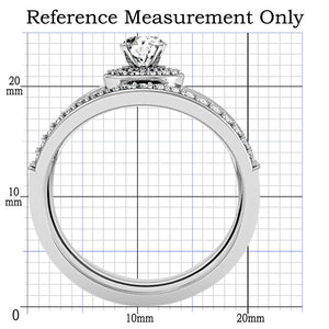 1W164 Rhodium Brass Ring with AAA Grade CZ in Clear