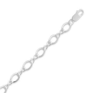 9" Polished Figure 8 Charm Bracelet - Joyeria Lady