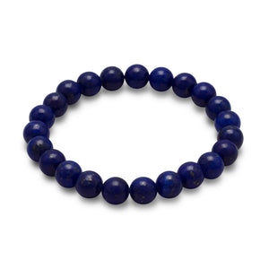 Lapis Bead Stretch Bracelet - Joyeria Lady