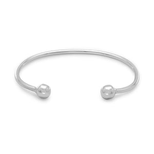 Men's Cuff Bracelet with Ball Ends - Joyeria Lady