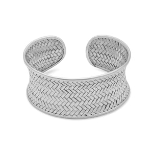 Concave Woven Cuff Bracelet - Joyeria Lady