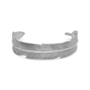 Oxidized Feather Cuff Bracelet - Joyeria Lady