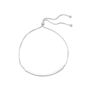 Silver Bar Friendship Bolo Bracelet - Joyeria Lady