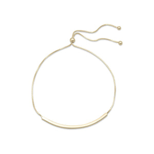 14 Karat Gold Plated Bar Friendship Bolo Bracelet - Joyeria Lady