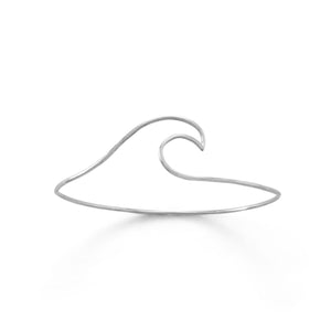 Rhodium Plated Wave Bangle