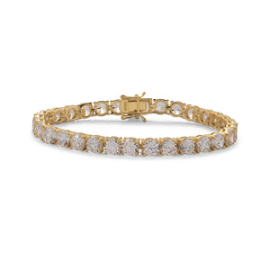 7.5" Gold Plated 6mm CZ Tennis Bracelet - Joyeria Lady