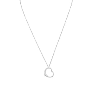 18" Necklace and Floating Heart Pendant - Joyeria Lady