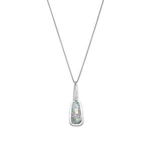 Oxidized Textured Ancient Roman Glass Necklace - Joyeria Lady