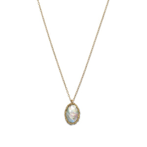 14/20 Gold Filled Woven Ancient Roman Glass Necklace - Joyeria Lady