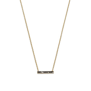 14 Karat Gold Plated Diamond Chip Necklace - Joyeria Lady