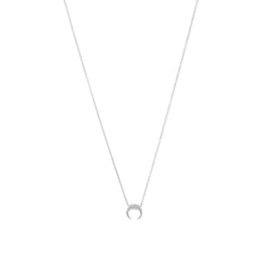 Silver Mini Crescent Necklace - Joyeria Lady