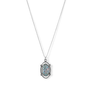 Oxidized Rope Design Ancient Roman Glass Necklace - Joyeria Lady
