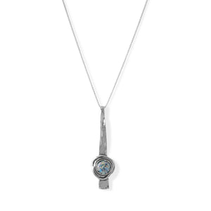 Long Textured Bar Ancient Roman Glass Necklace - Joyeria Lady