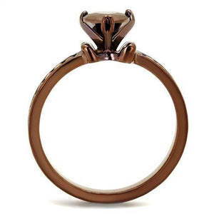 3W1191 IP Coffee light Brass Ring with AAA Grade CZ in Light Coffee
