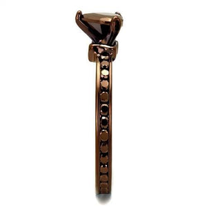 3W1191 IP Coffee light Brass Ring with AAA Grade CZ in Light Coffee