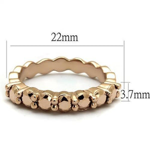 3W1195 IP Rose Gold(Ion Plating) Brass Ring with AAA Grade CZ in Metallic Light Gold
