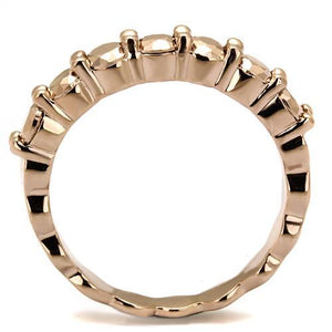 3W1195 IP Rose Gold(Ion Plating) Brass Ring with AAA Grade CZ in Metallic Light Gold