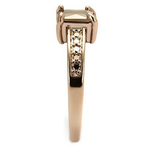 3W1197 IP Rose Gold(Ion Plating) Brass Ring with AAA Grade CZ in Metallic Light Gold
