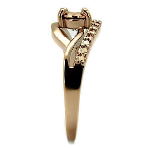 3W1198 IP Rose Gold(Ion Plating) Brass Ring with AAA Grade CZ in Metallic Light Gold