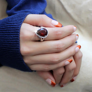3W1438 Rhodium Brass Ring with Synthetic in Siam