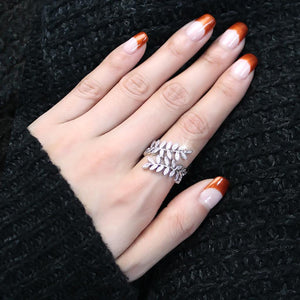 3W1457 Rhodium Brass Ring with AAA Grade CZ in Clear