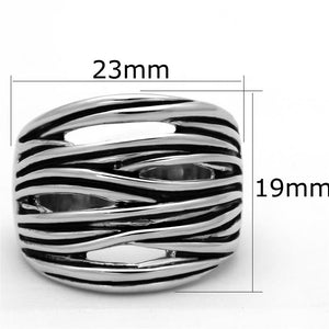 3W596 Rhodium Brass Ring with Epoxy in Jet