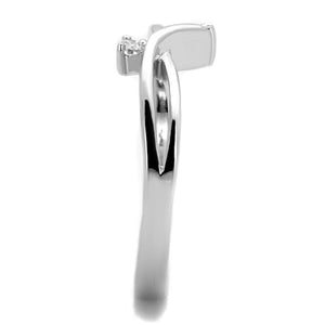 3W852 Rhodium Brass Ring with AAA Grade CZ in Champagne