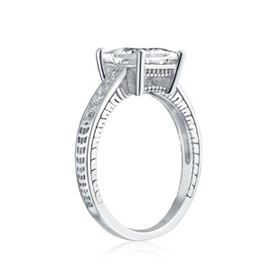3CT Princess Cut Solitaire AAA CZ Engagement Ring 925 Sterling Silver