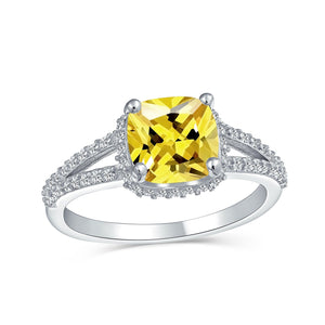 3CT Square Cushion Cut AAA CZ Engagement Ring 925 Sterling Silver