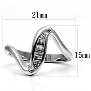 3W024 Rhodium Brass Ring with AAA Grade CZ in Clear