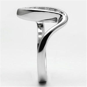 3W024 Rhodium Brass Ring with AAA Grade CZ in Clear