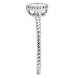 3W108 Rhodium Brass Ring with AAA Grade CZ in Clear