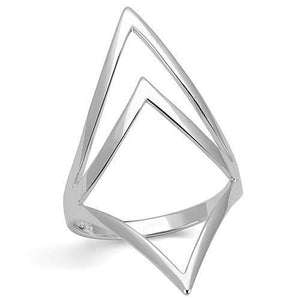 3W1382 - Rhodium 925 Sterling Silver Ring with No Stone - Joyeria Lady