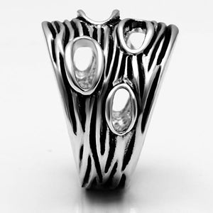 3W188 Rhodium Brass Ring with No Stone in No Stone