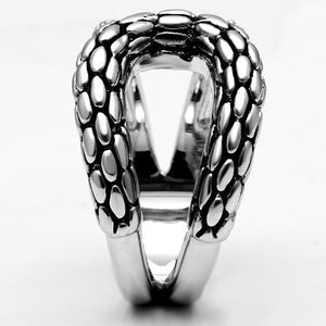 3W202 Rhodium Brass Ring with AAA Grade CZ in Clear