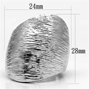 3W256 Rhodium Brass Ring with No Stone in No Stone