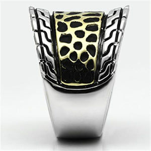 3W296 Reverse Two-Tone Brass Ring with No Stone in No Stone