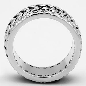 3w315 Rhodium Brass Ring with AAA Grade CZ in Clear