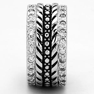 3w315 Rhodium Brass Ring with AAA Grade CZ in Clear