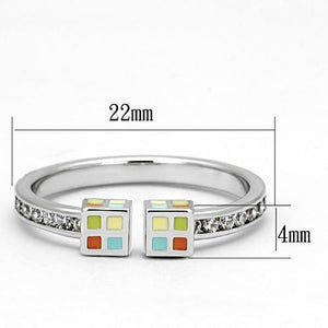 3W525 Rhodium Brass Ring with AAA Grade CZ in Clear