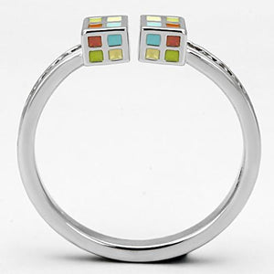 3W525 Rhodium Brass Ring with AAA Grade CZ in Clear