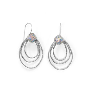 Oxidized Triple Outline Ancient Roman Glass Wire Earrings - Joyeria Lady