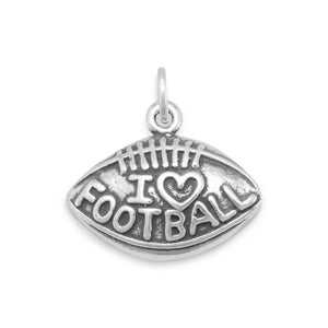 Oxidized "I Love Football" Charm - Joyeria Lady