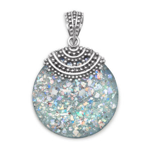Roman Glass Beaded Top Pendant - Joyeria Lady