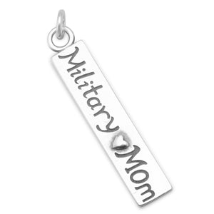 Oxidized Military Mom Charm - Joyeria Lady